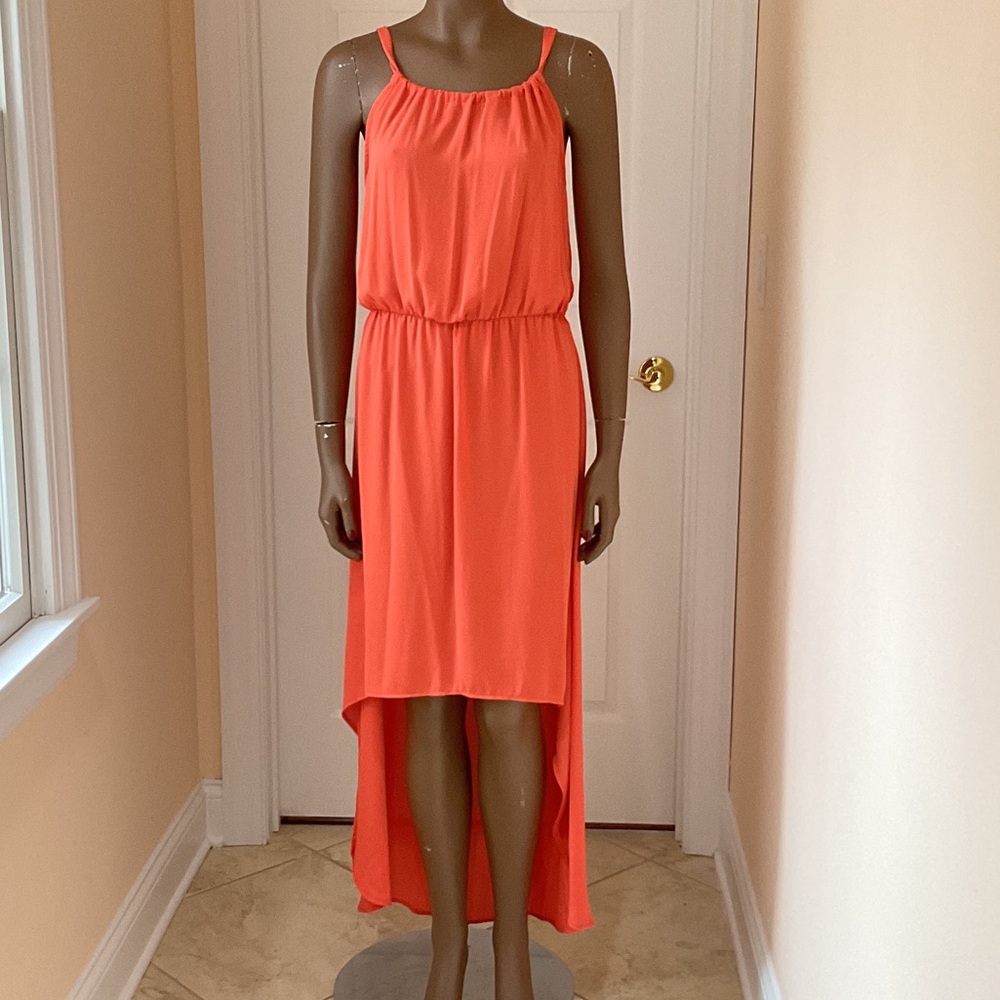 INC International Concepts Vibrant Orange High-Low Dress